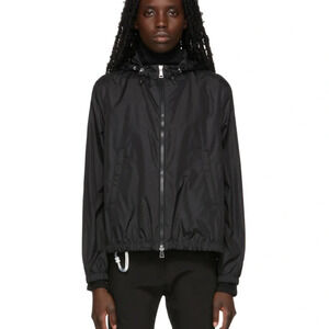Moncler Black Boissard Jacket Zip Up Windbreaker Hooded Light Nylon Pockets 3 L